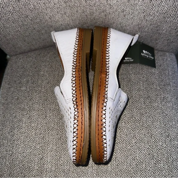 Spring Step Ingrid Soft Leather Slip On Loafer White Women Size 6.5 EU 37 NIB - Picture 12 of 13